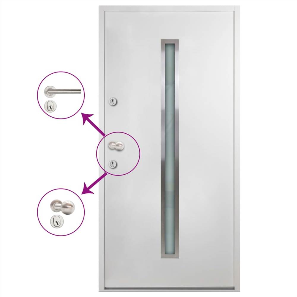 

Aluminium Front Door White 110x207.5 cm