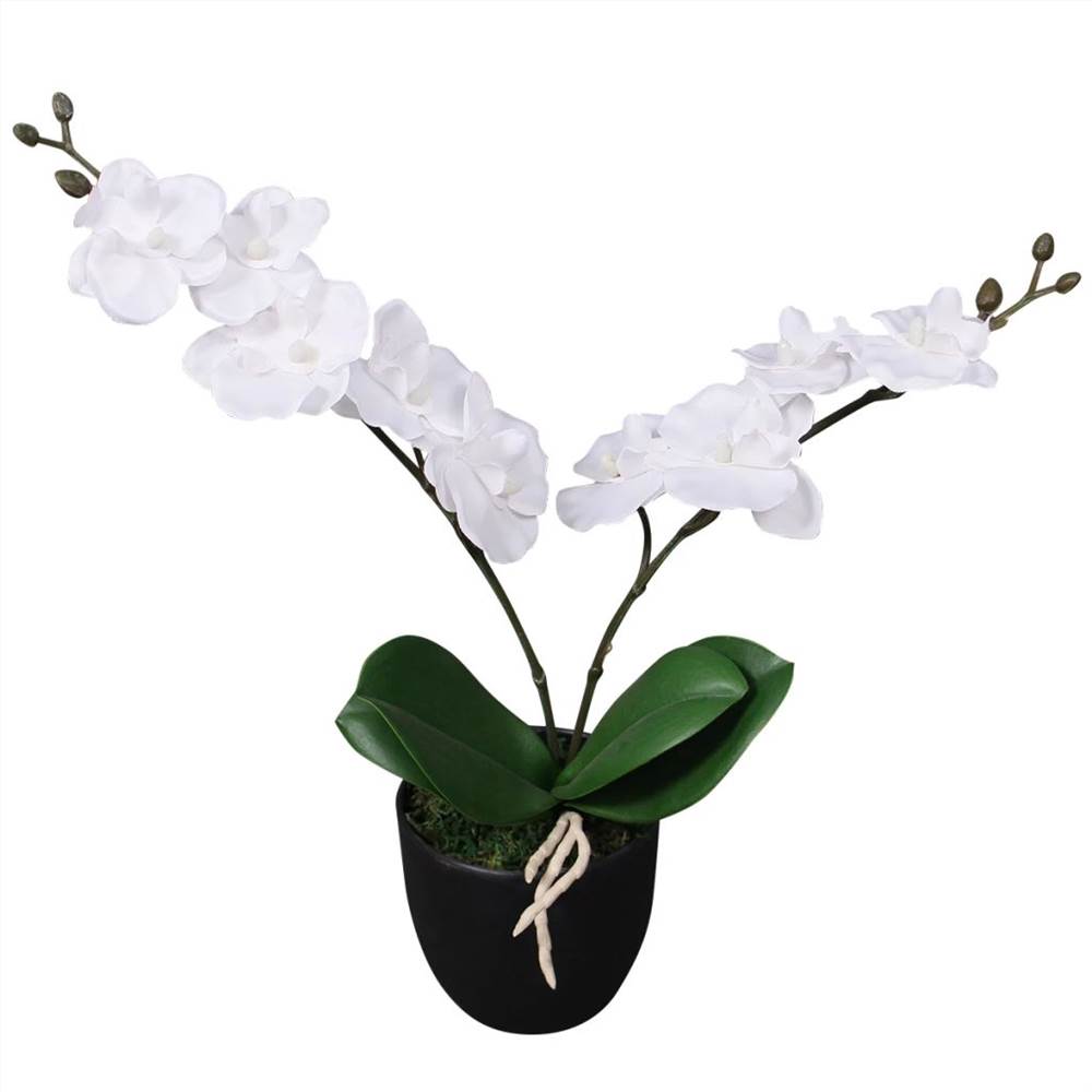 Orchidee Kunstplant met Pot 30 cm Wit