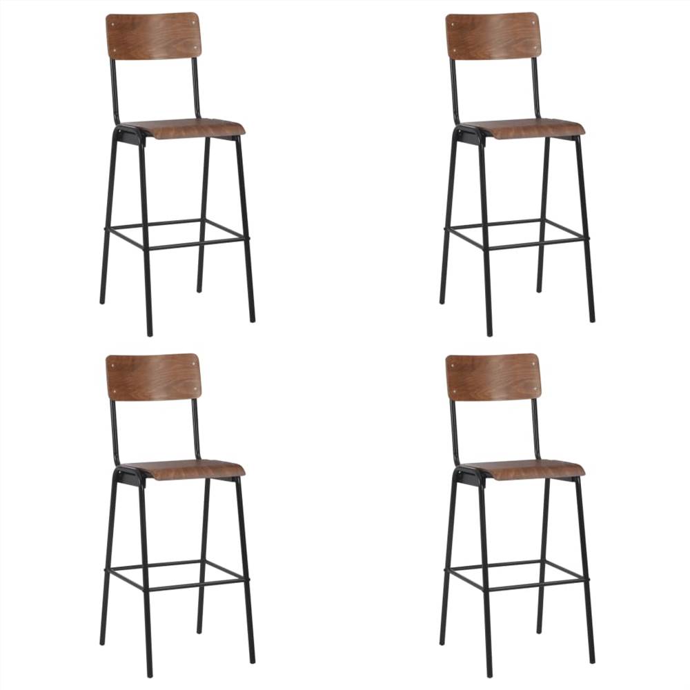 

Bar Chairs 4 pcs Solid Plywood Steel