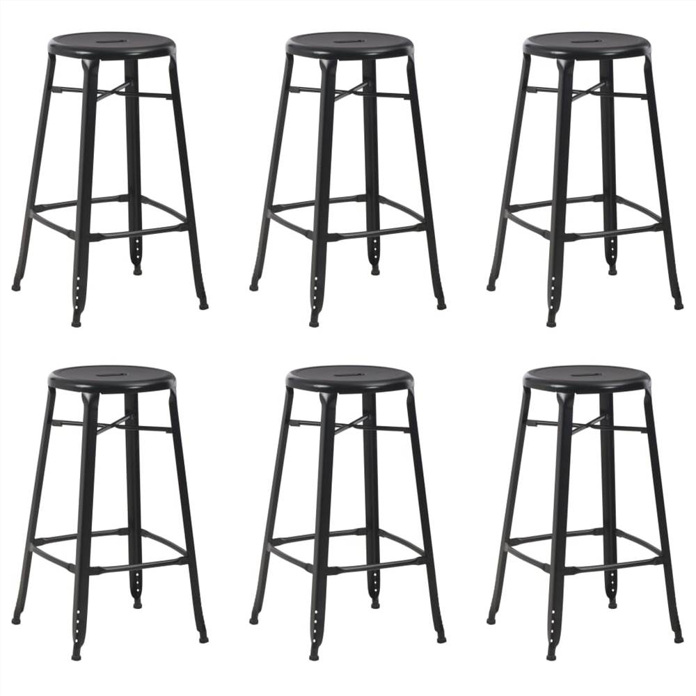 

Bar Stools 6 pcs Black Steel