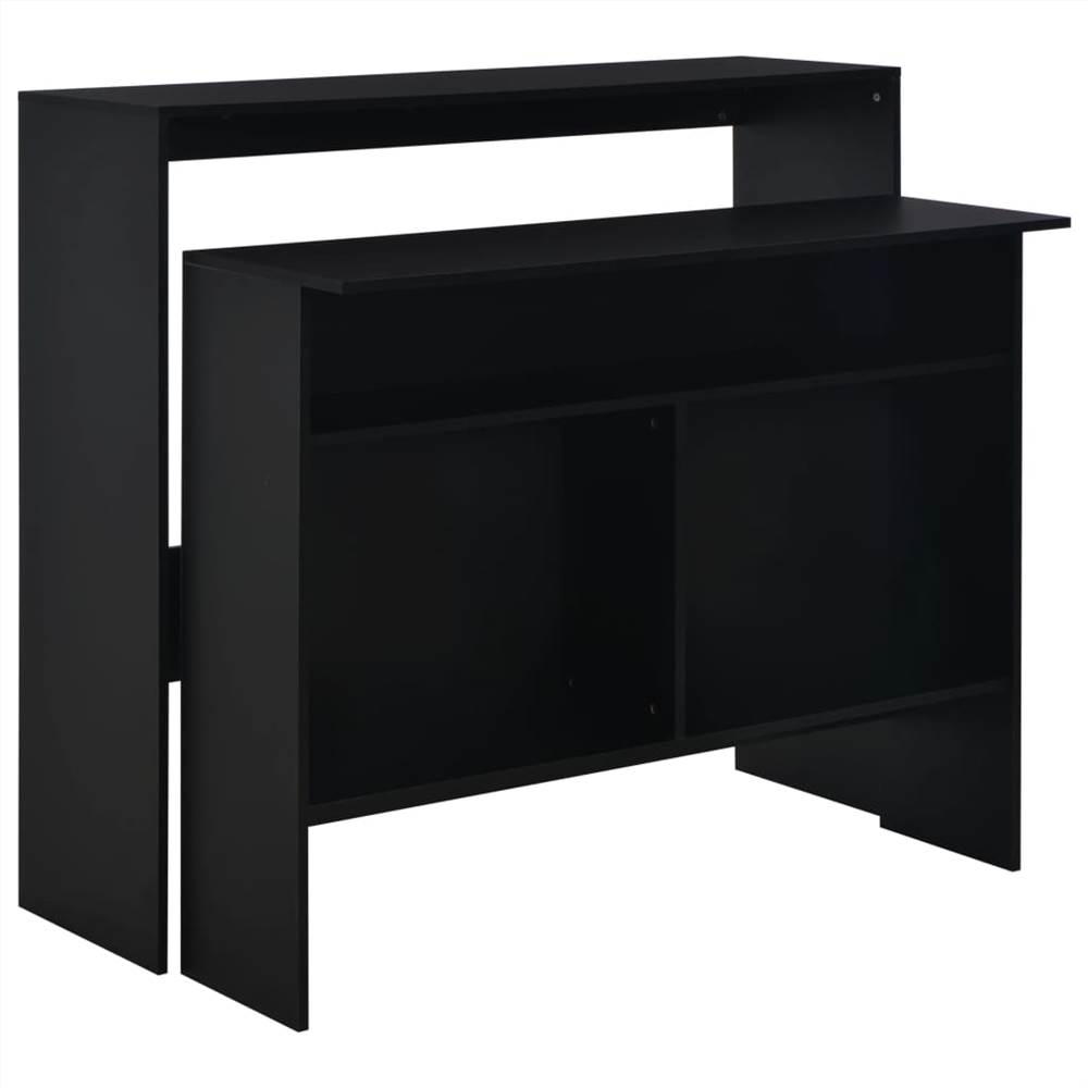 

Bar Table with 2 Table Tops Black 130x40x120 cm