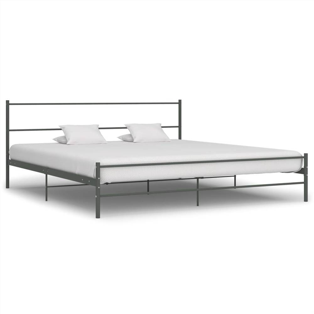 

Bed Frame Grey Metal 200x200 cm