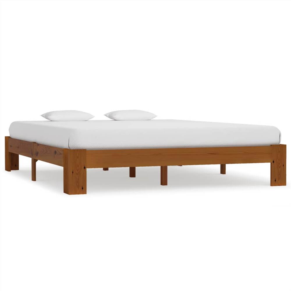 

Bed Frame Light Brown Solid Pine Wood 160x200 cm