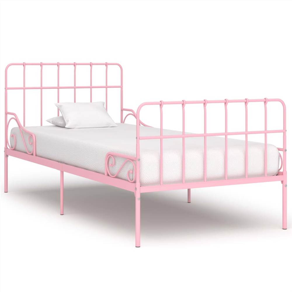 

Bed Frame with Slatted Base Pink Metal 90x200 cm