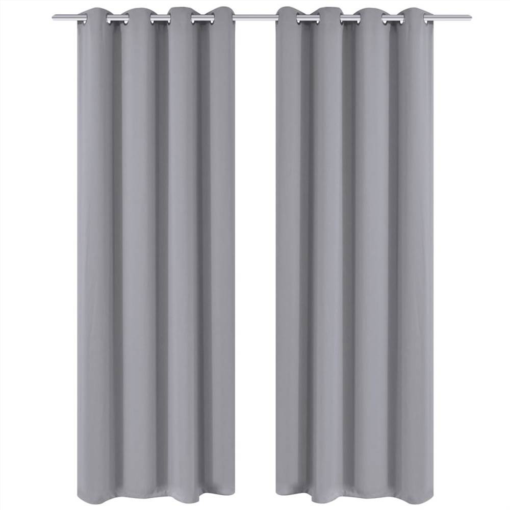 

Blackout Curtains 2 pcs with Metal Eyelets 135x175 cm Grey