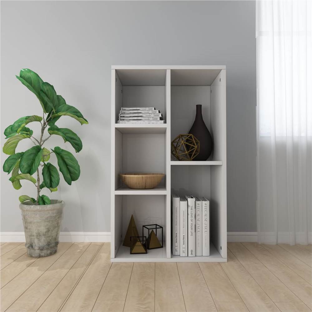 Book Cabinet/Sideboard High Gloss White 45x25x80 cm Chipboard