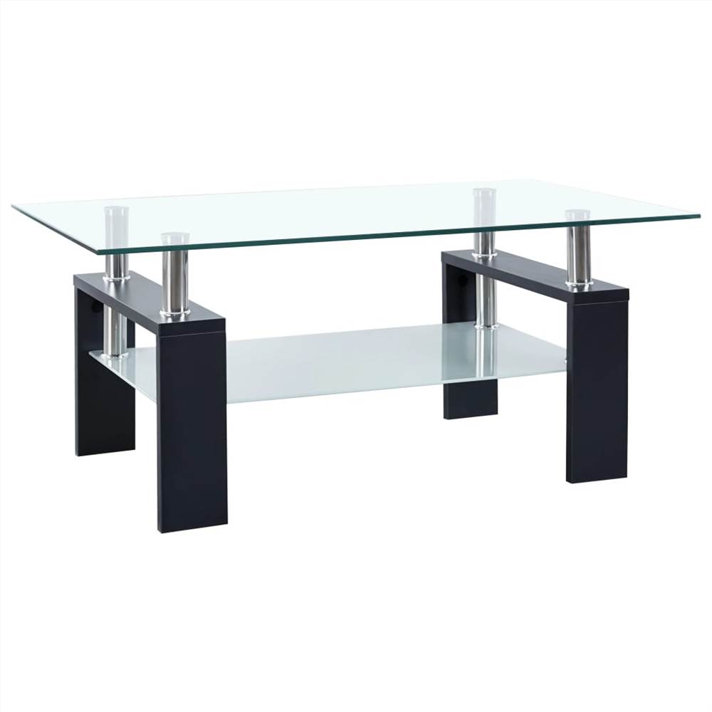 

Coffee Table Black 95x55x40 cm Tempered Glass