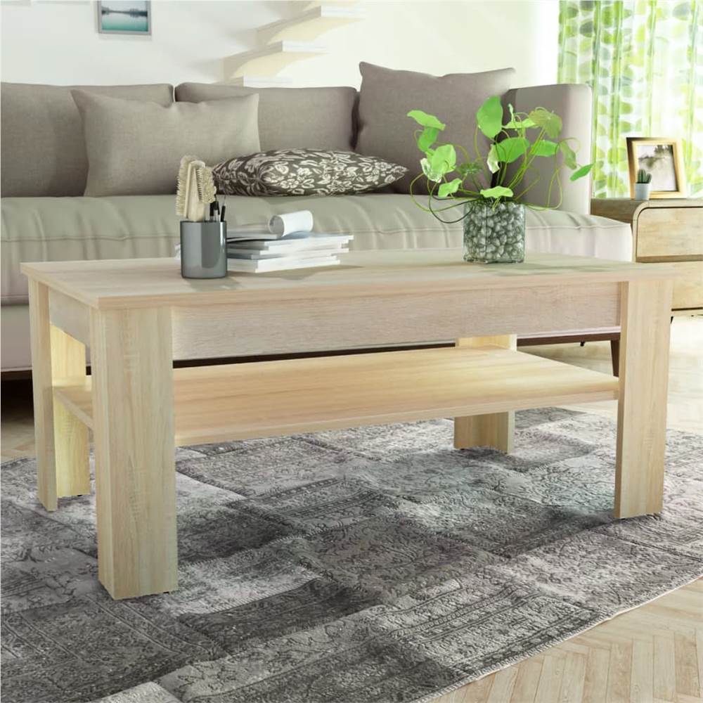

Coffee Table Chipboard 110x65x48 cm Oak