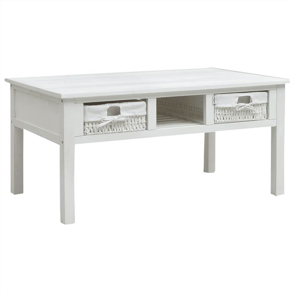 

Coffee Table White 99.5x60x48 cm Wood