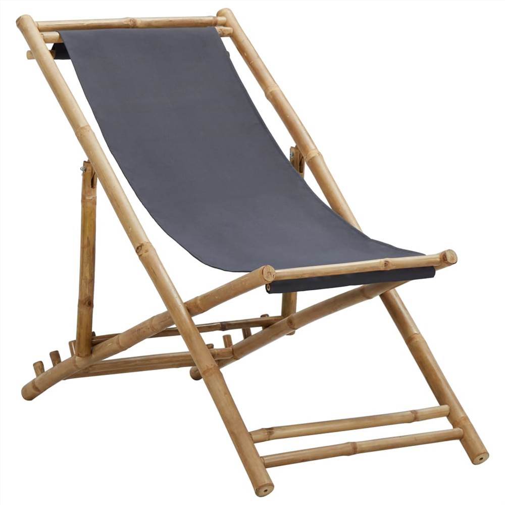 

Deck Chair Bamboo and Canvas Dark Grey