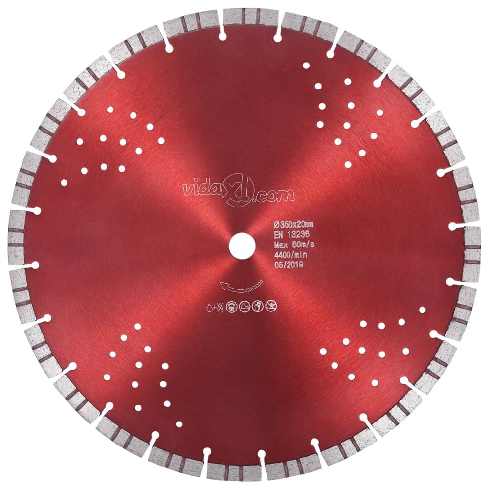 

Diamond Cutting Disc with Turbo and Holes Steel 350 mm