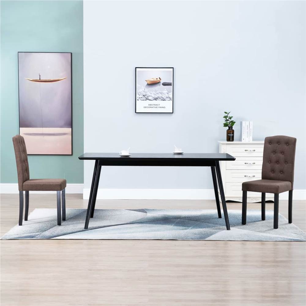 

Dining Chairs 2 pcs Brown Fabric