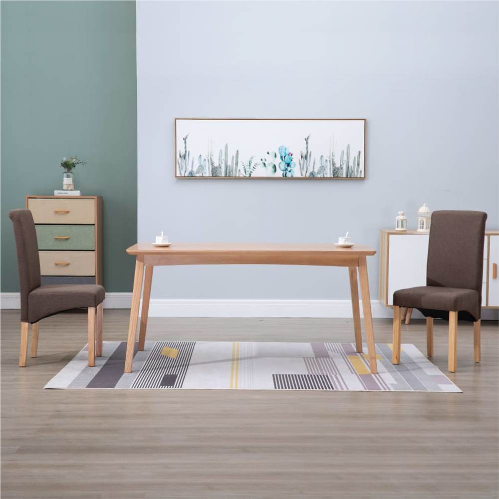 

Dining Chairs 2 pcs Brown Fabric
