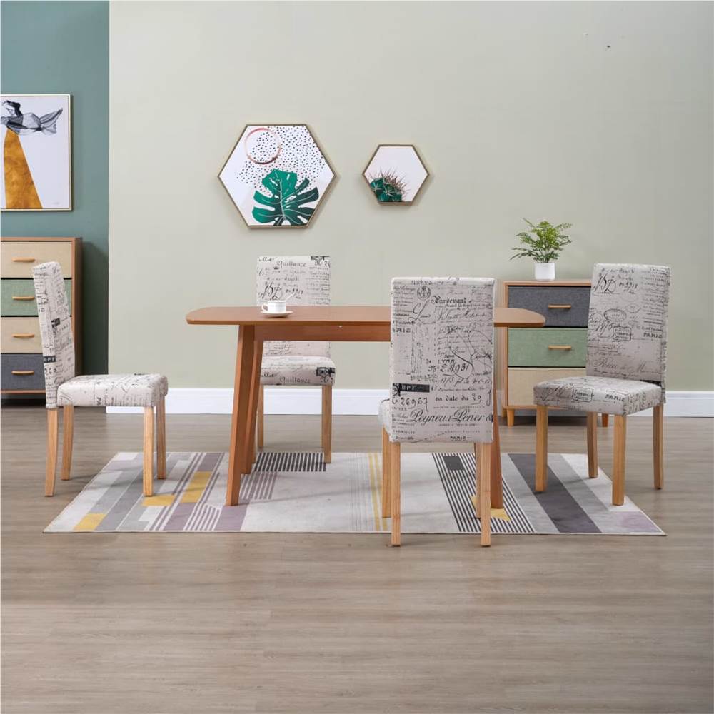

Dining Chairs 4 pcs Cream Fabric