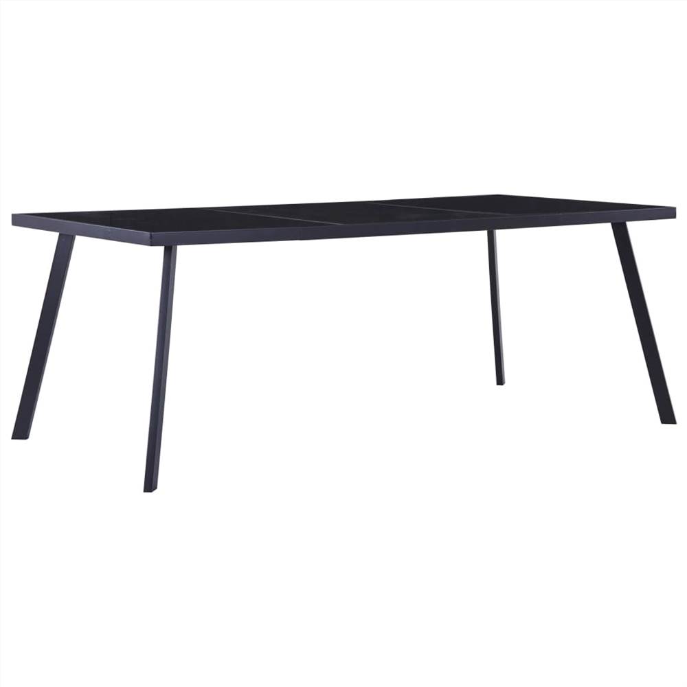 

Dining Table Black 200x100x75 cm Tempered Glass