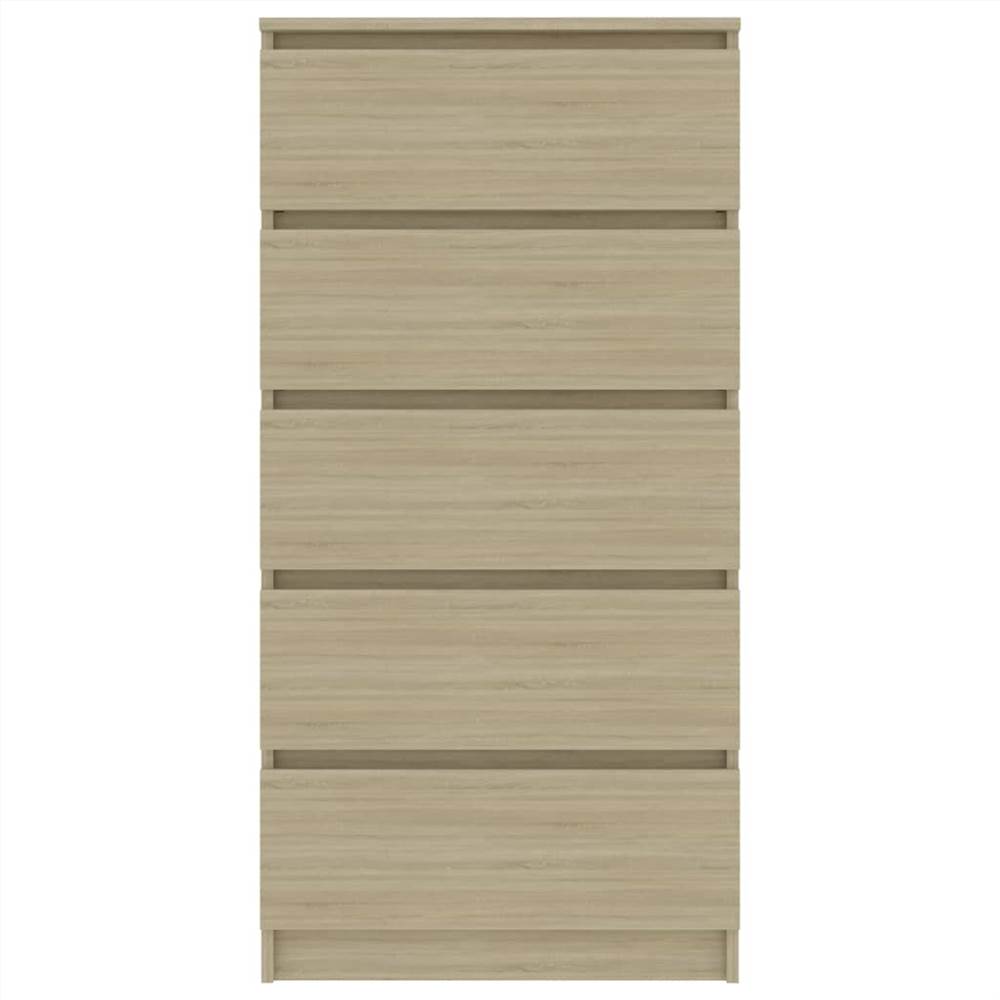 Drawer Sideboard Sonoma Oak 60x35x121 cm Chipboard