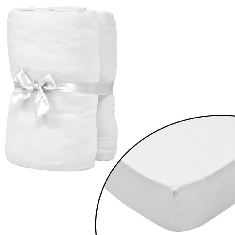 

Fitted Sheets for Waterbeds 2pcs 180x200 cm Cotton Jersey White