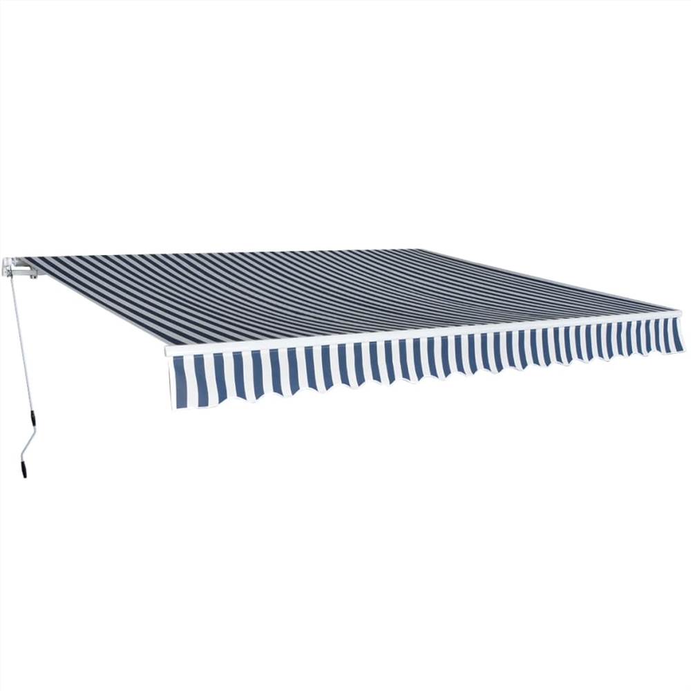 

Folding Awning Manual-Operated 400 cm Blue and White