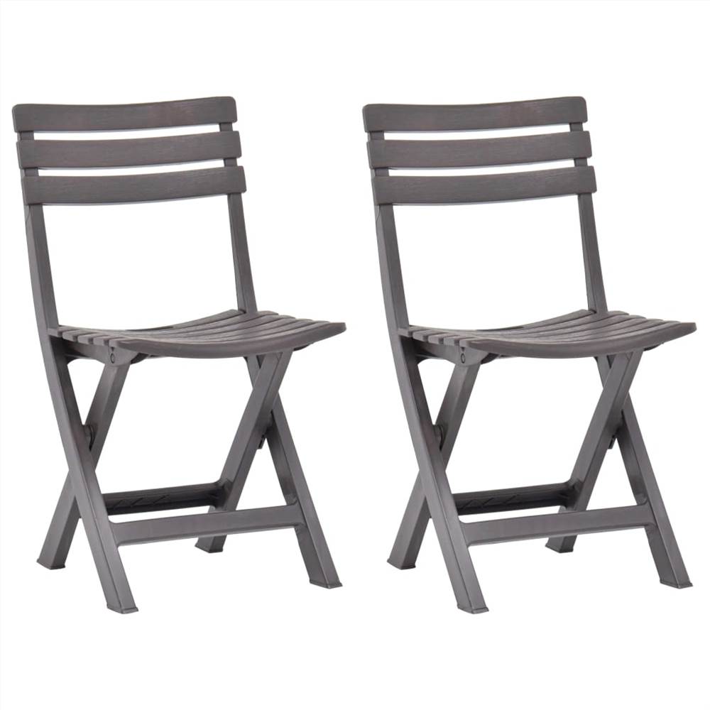 

Folding Garden Chairs 2 pcs Plastic Mocha