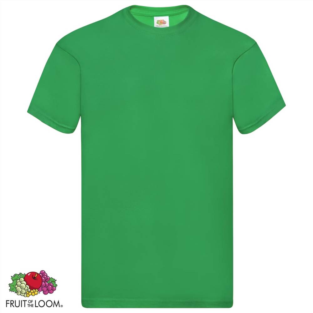 Fruit of the Loom Original T-shirts 5 pcs Green M Cotton