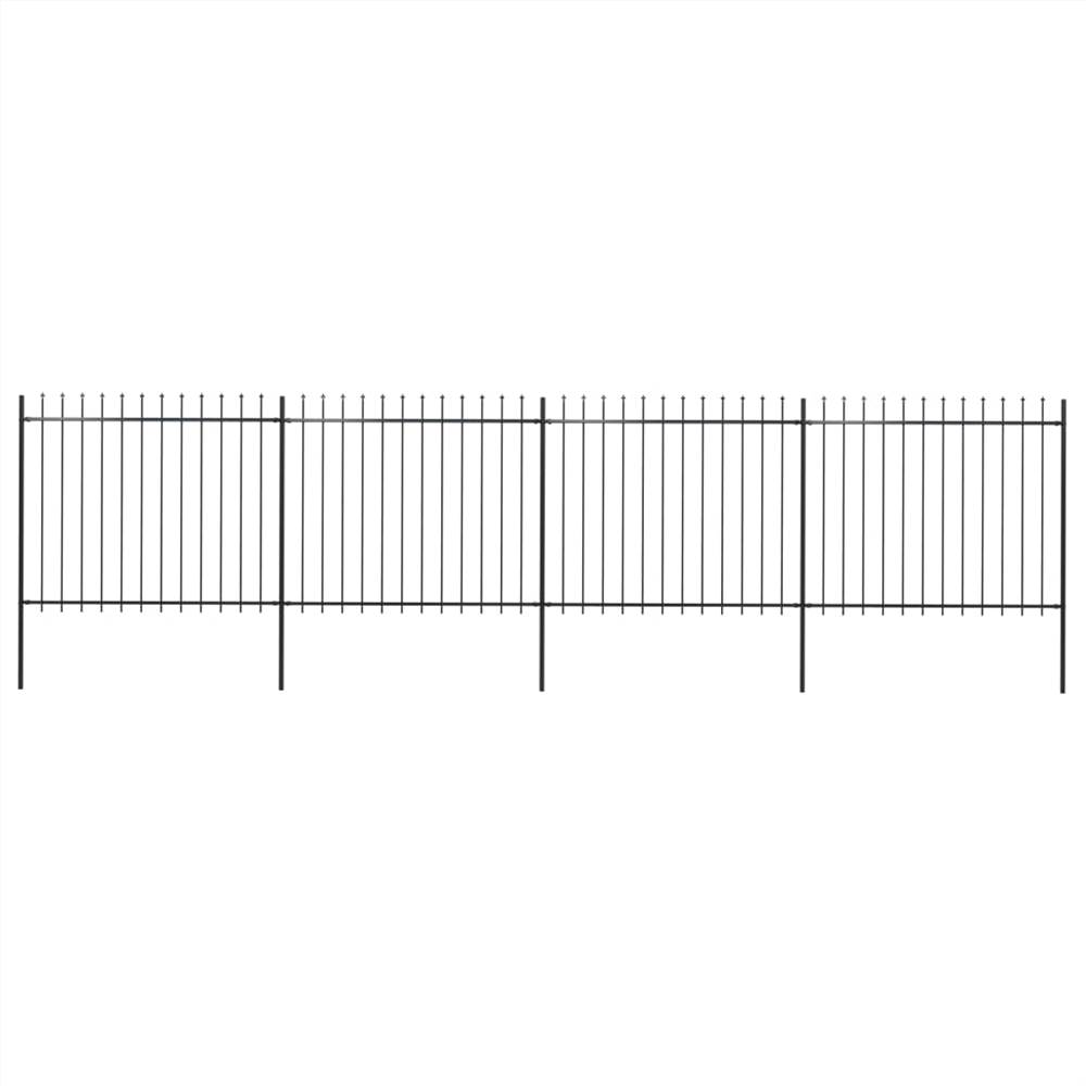 

Garden Fence with Spear Top Steel 6.8x1.5 m Black