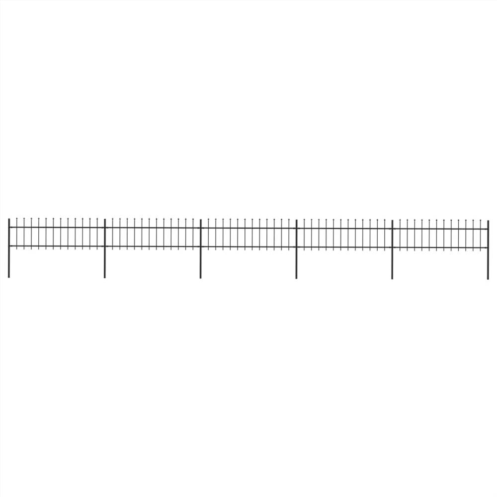 

Garden Fence with Spear Top Steel 8.5x0.6 m Black