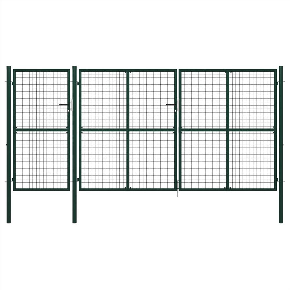 

Garden Gate Steel 400x150 cm Green