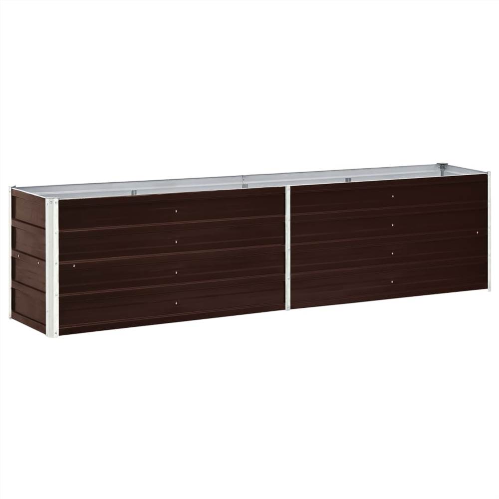 

Garden Raised Bed Galvanised Steel 240x40x45 cm Brown