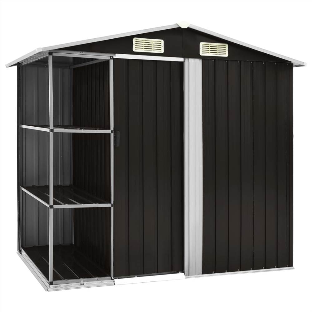 

Garden Shed with Rack Brown 205x130x183 cm Iron