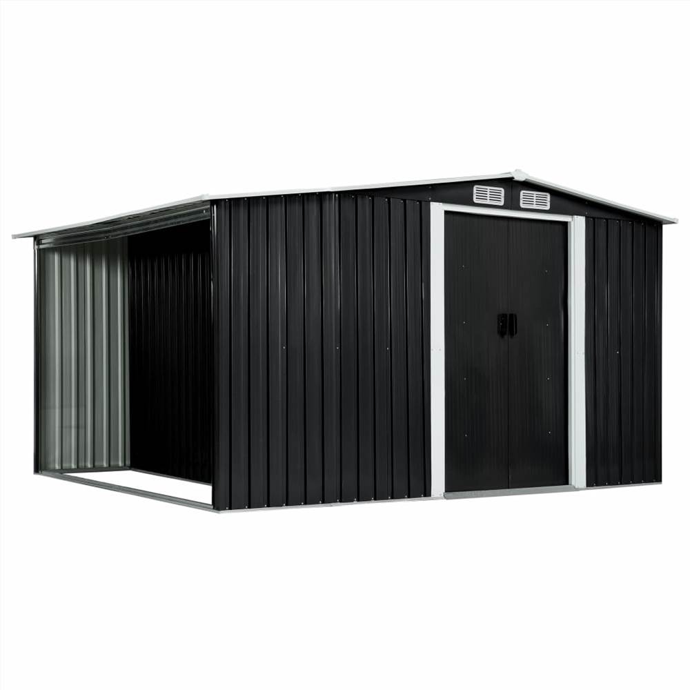 

Garden Shed with Sliding Doors Anthracite 329.5x205x178 cm Steel