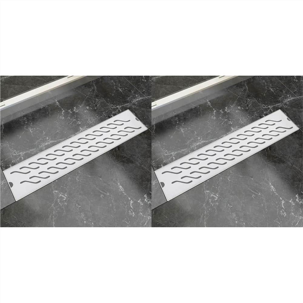 

Linear Shower Drain 2 pcs Wave 530x140 mm Stainless Steel