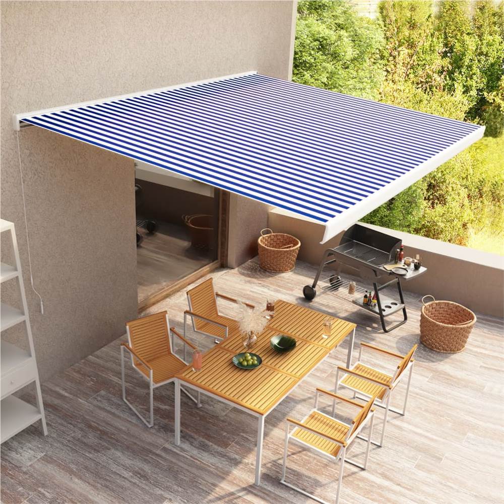 

Manual Cassette Awning 450x300 cm Blue and White