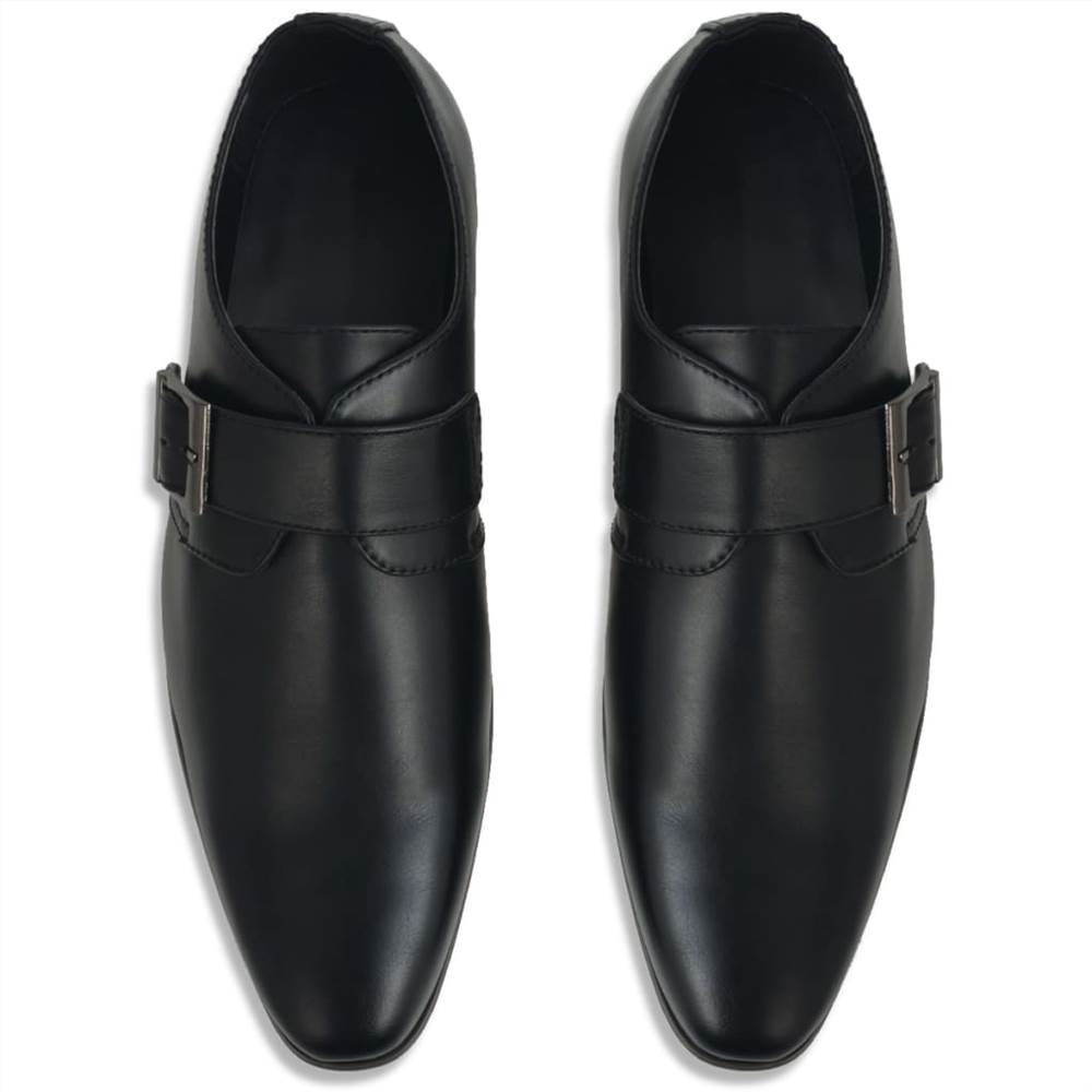 Men's Monk Strap Shoes Black Size 10.5 PU Leather
