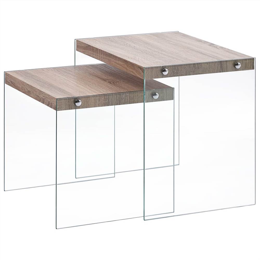 

Nesting Tables 2 pcs Oak MDF