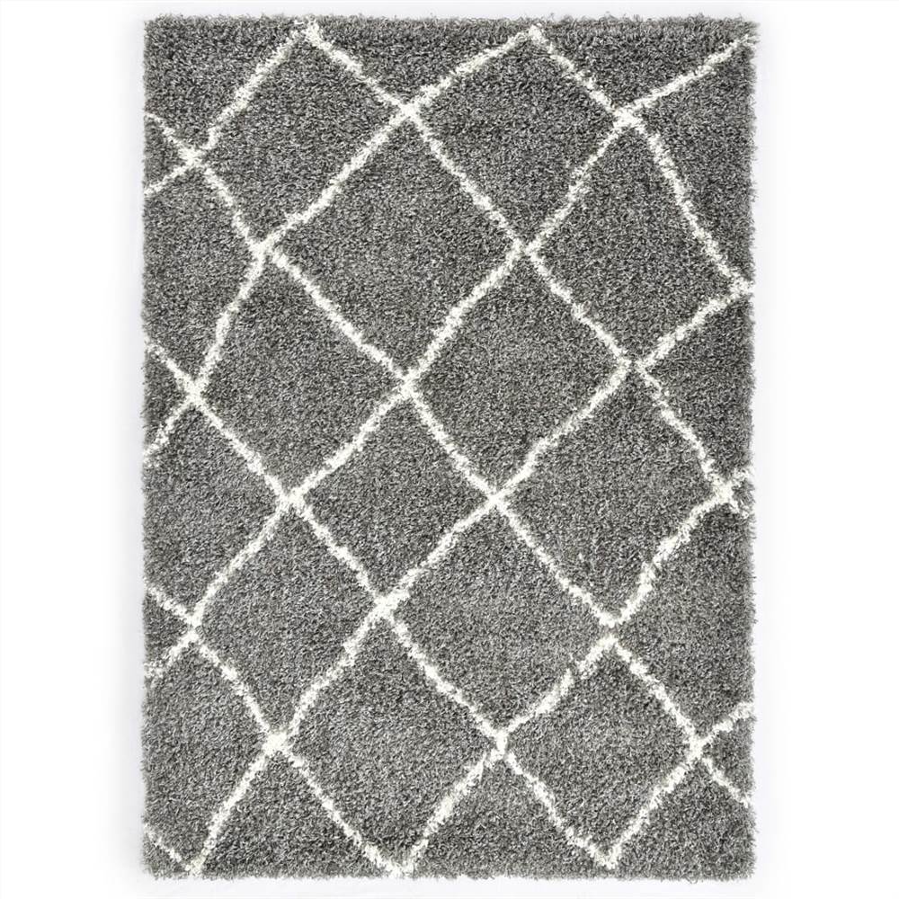 

Rug Berber Shaggy PP Grey and Beige 80x150 cm