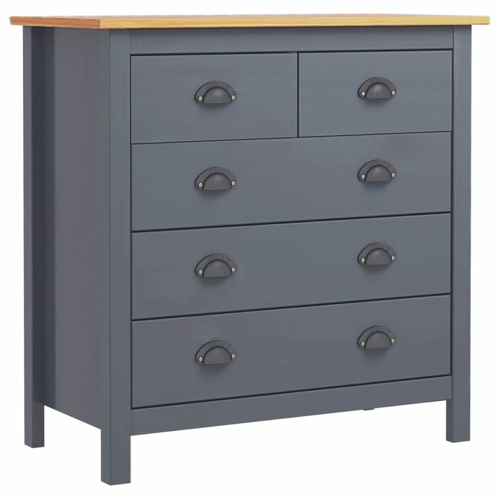 

Sideboard "Hill Range" Grey 79x40x80 cm Solid Pine Wood