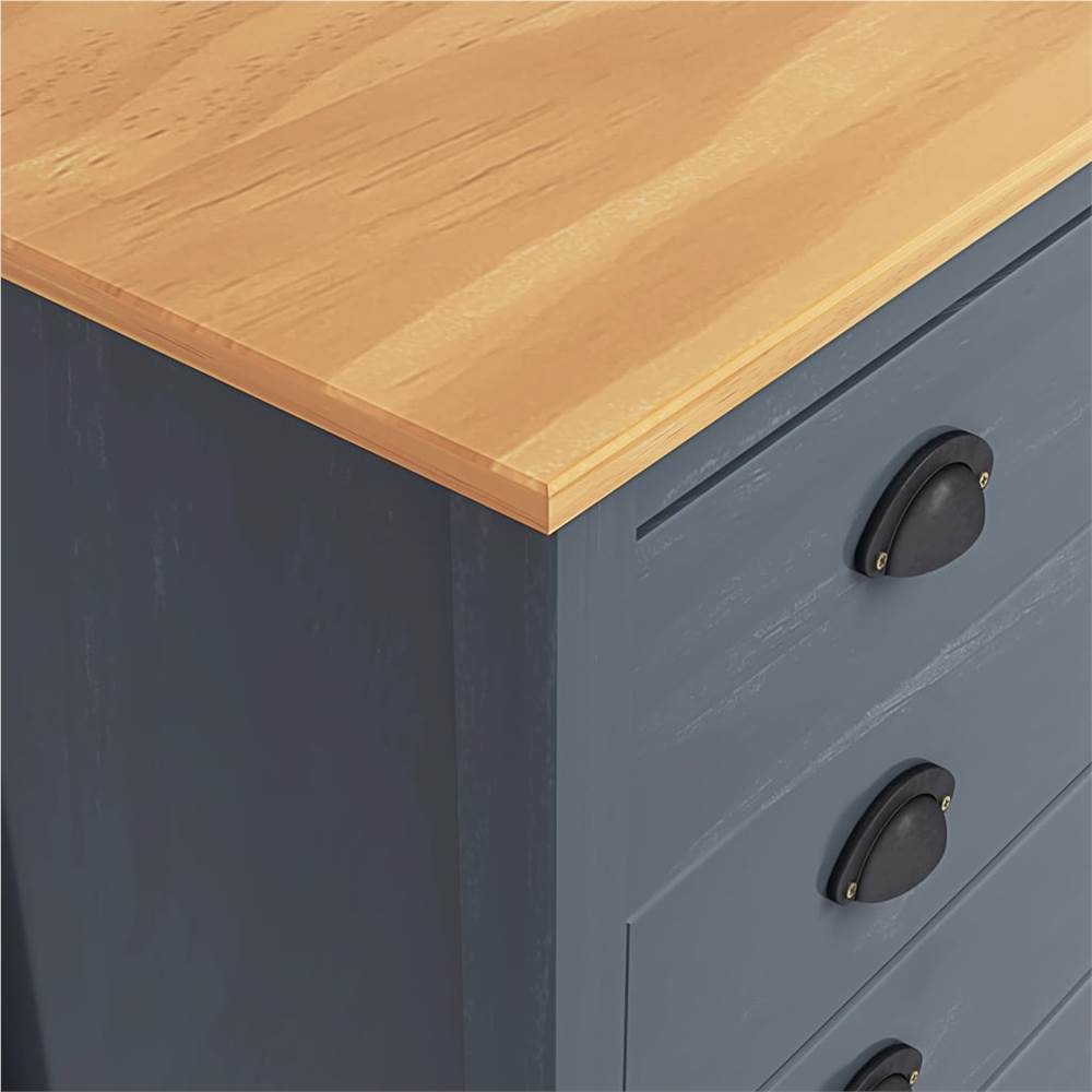 Sideboard "Hill Range" Grey 79x40x80 cm Solid Pine Wood