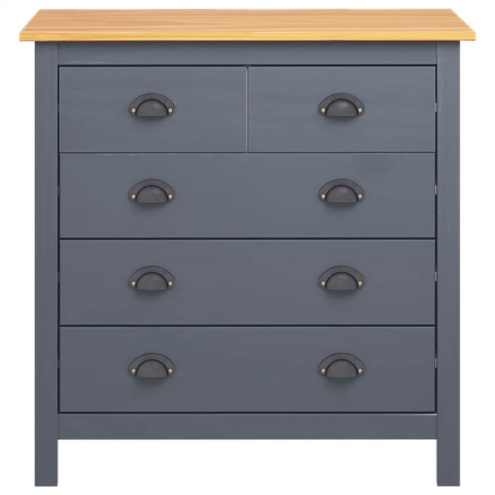 Sideboard "Hill Range" Grey 79x40x80 cm Solid Pine Wood