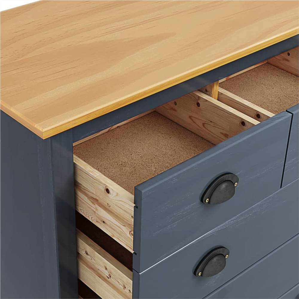 Sideboard "Hill Range" Grey 79x40x80 cm Solid Pine Wood