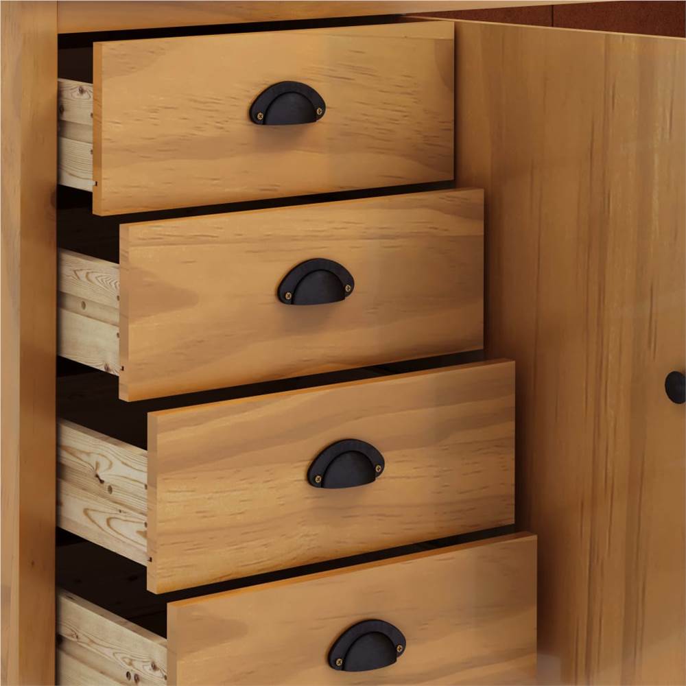 Sideboard Hill Range Honey Brown 130x40x80 cm Solid Pine Wood