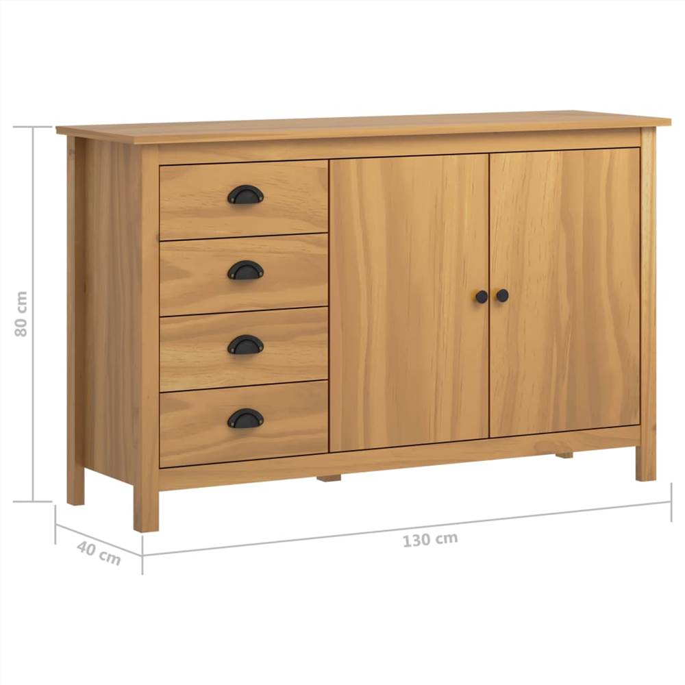 Sideboard Hill Range Honey Brown 130x40x80 cm Solid Pine Wood