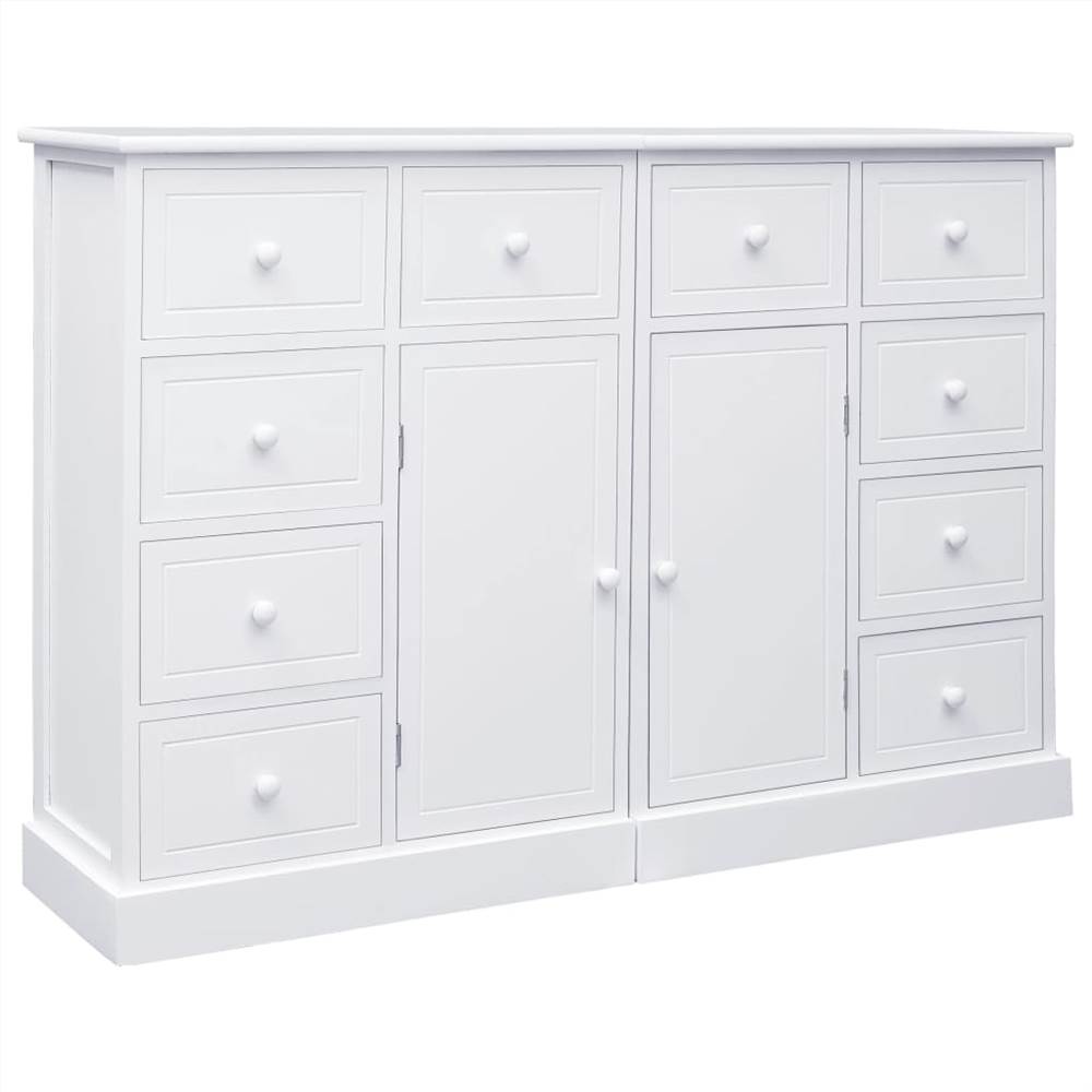 

Sideboard with 10 Drawers White 113x30x79 cm Wood