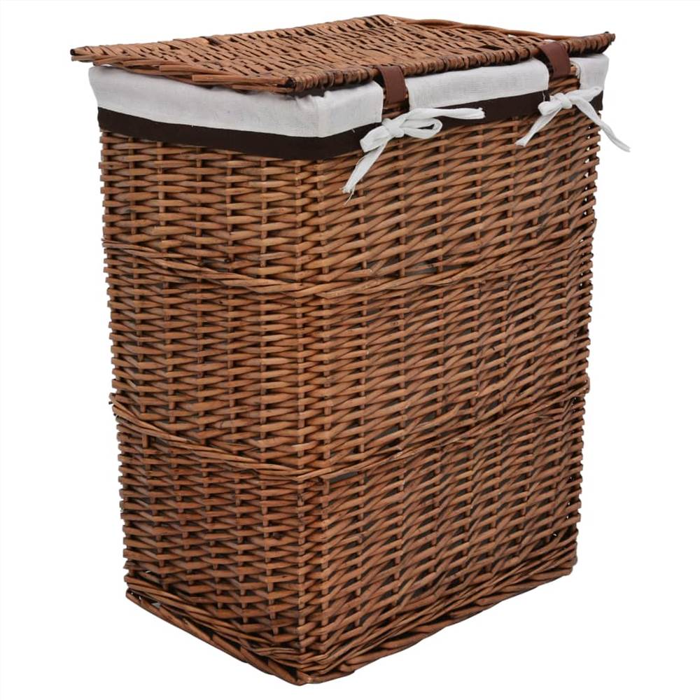 Stackable Laundry Basket Brown Willow