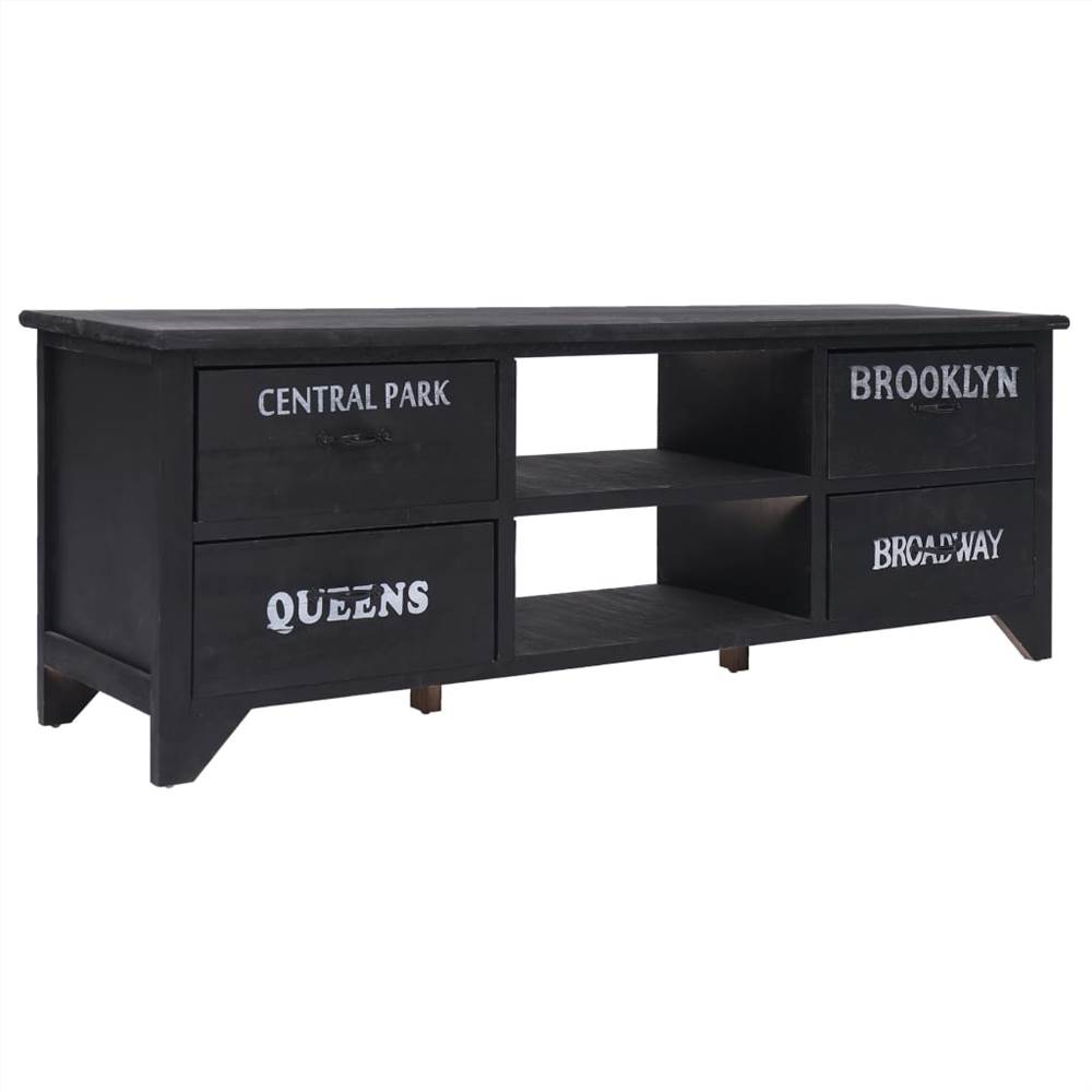 

TV Cabinet Black 115x30x40 cm Wood