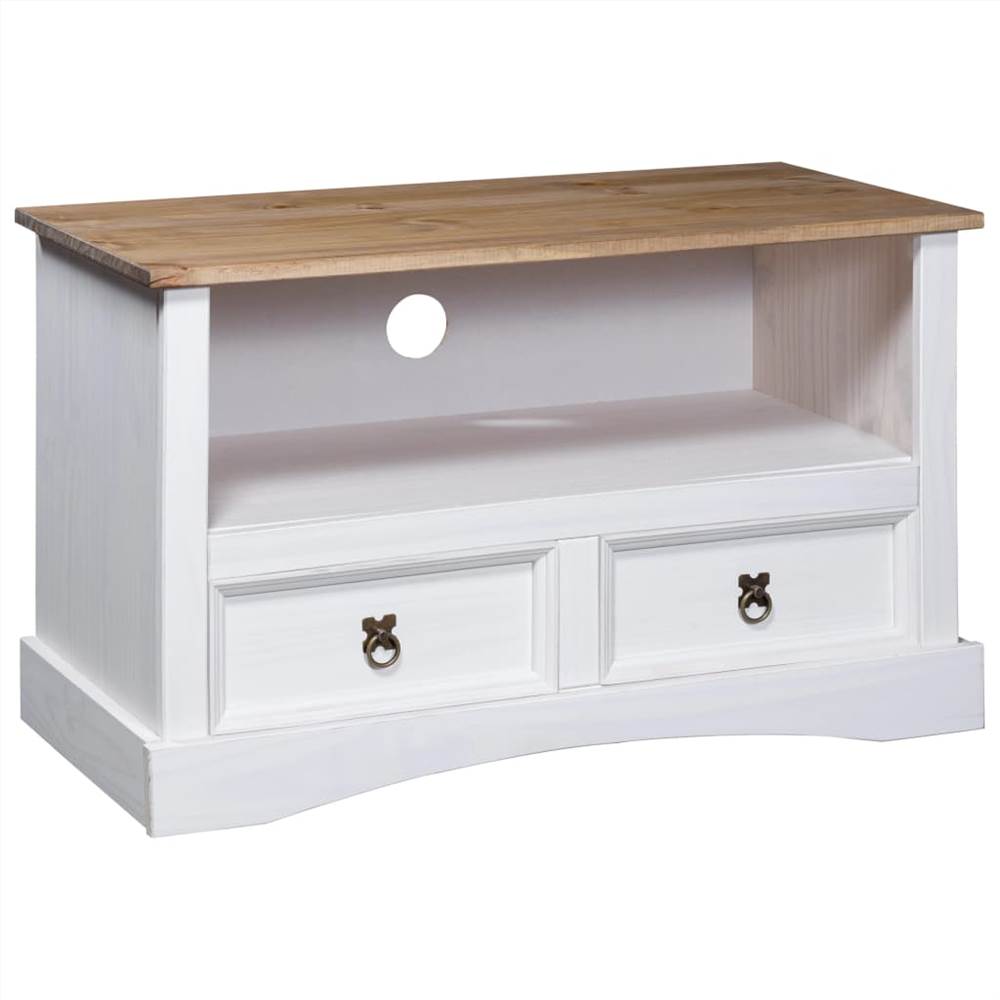 

TV Cabinet Mexican Pine Corona Range White 91x43x56 cm