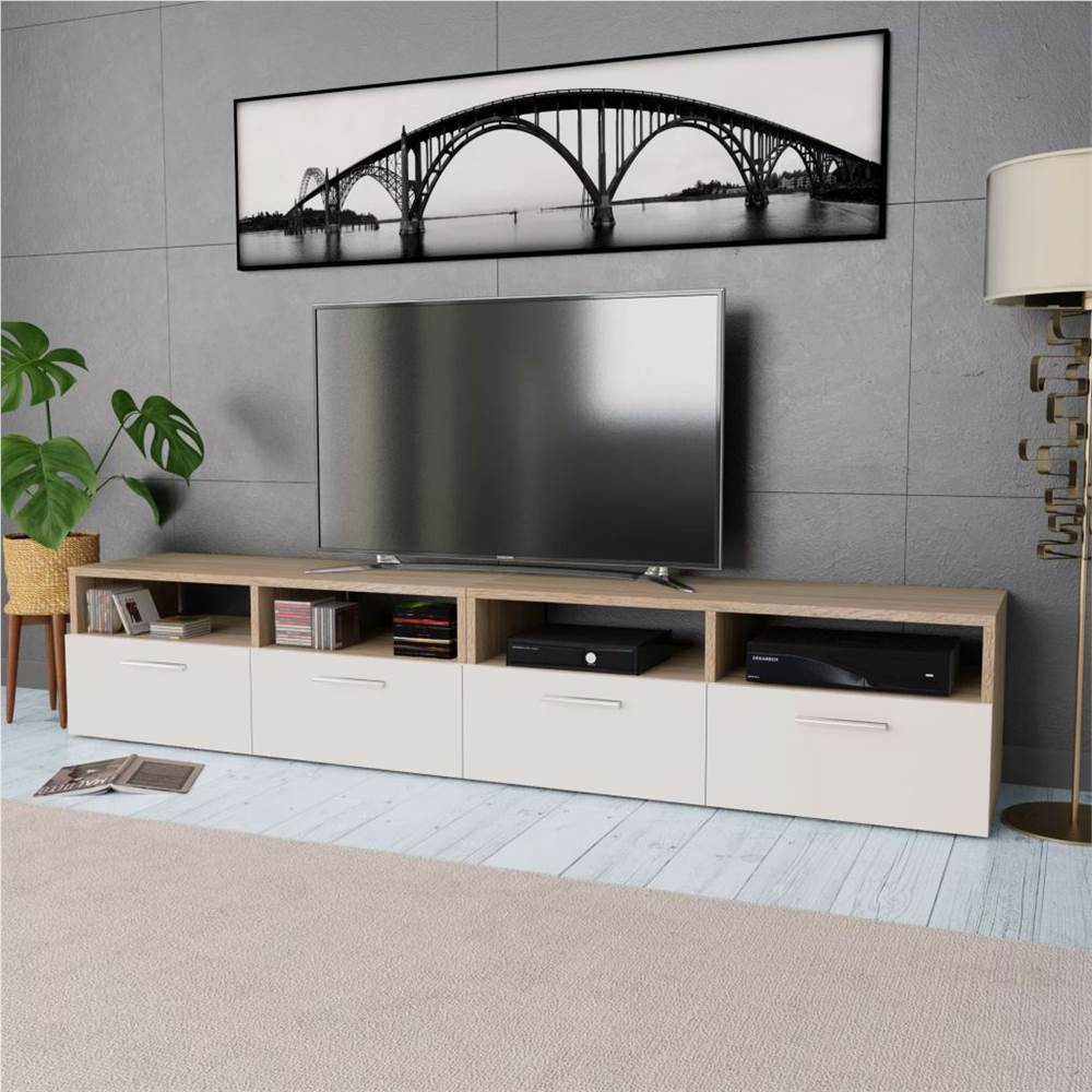 

TV Cabinets 2 pcs Chipboard 95x35x36 cm Oak and White