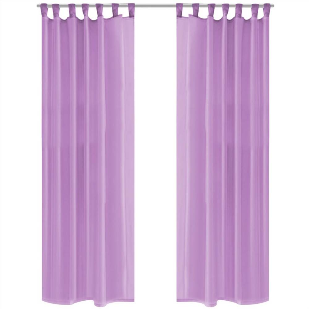 Voile Curtains 2 pcs 140x225 cm Lilac