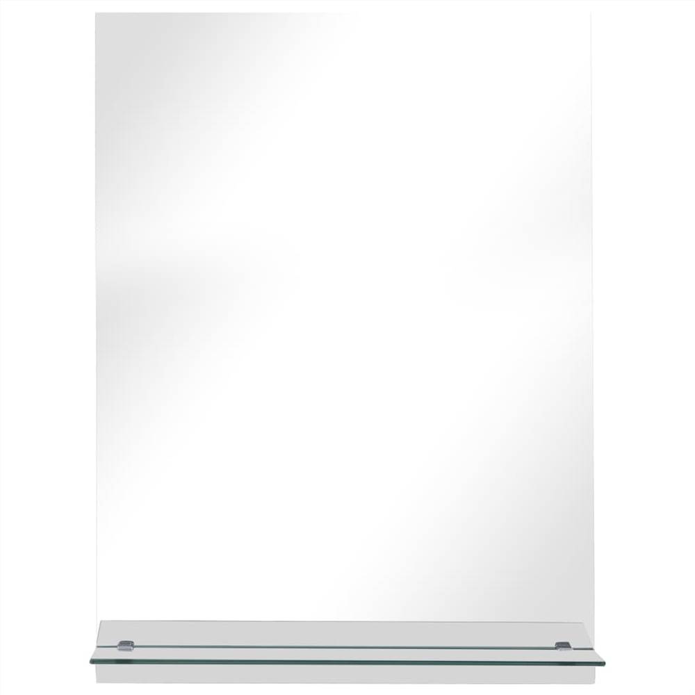 Wall Mirror with Shelf 30x50 cm Tempered Glass