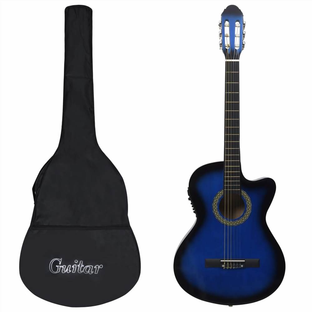 Комплект западной гитары из 12 предметов с эквалайзером и 6 струнами, синий