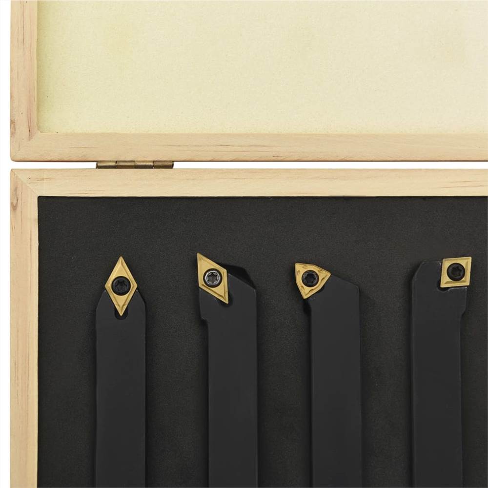 12 Pieces Indexable Turning Tool Set 16x16 mm 115 mm